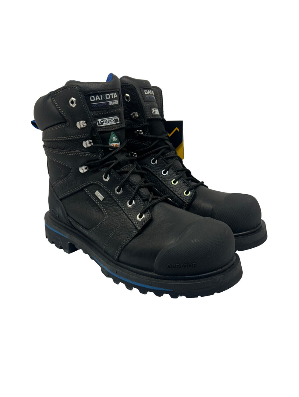 DAKOTA Men's 8'' 557 Waterproof Vibram Steel Toe CP Work Boots Black Size 13M